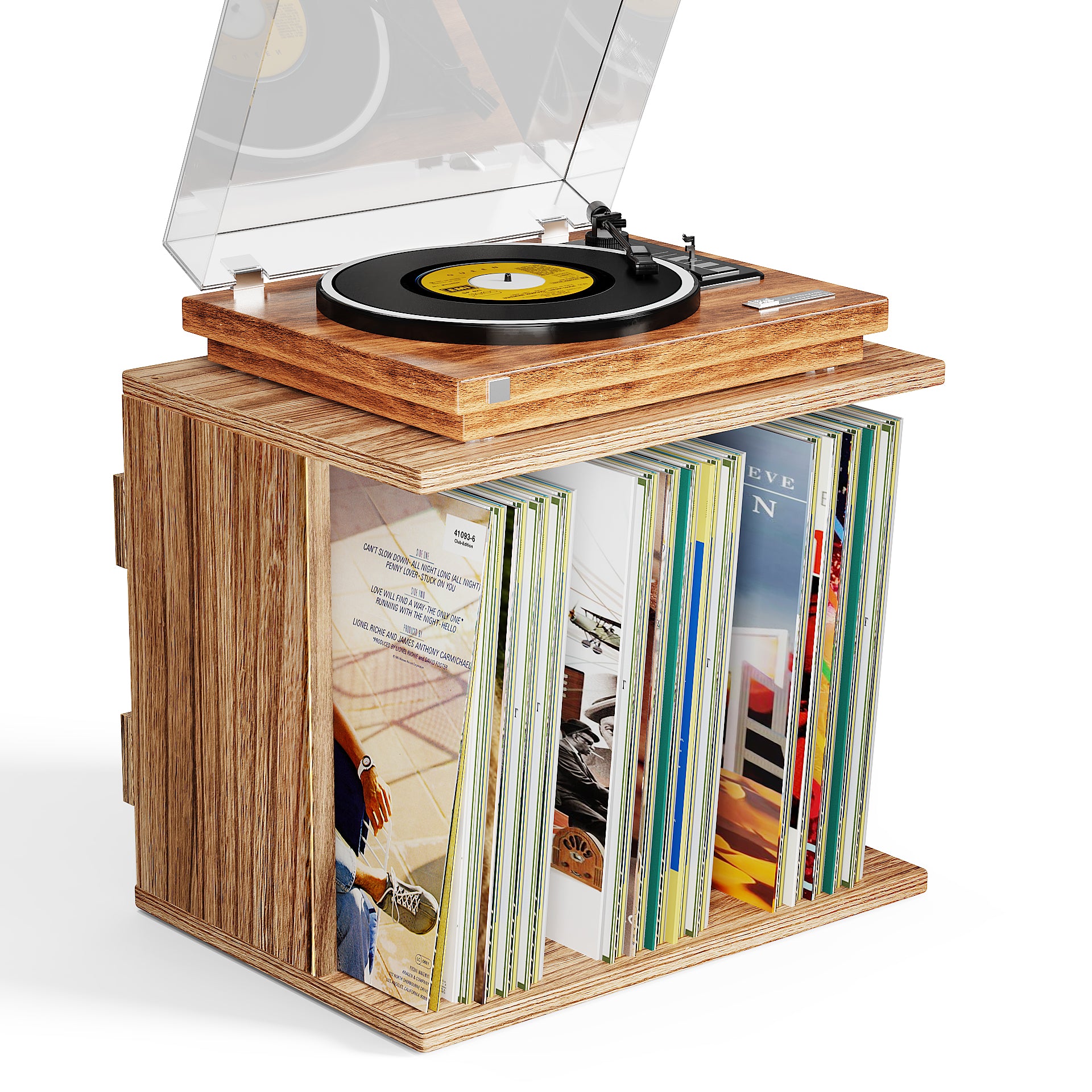 Honiway Vinyl Record Holder Rustic Brown