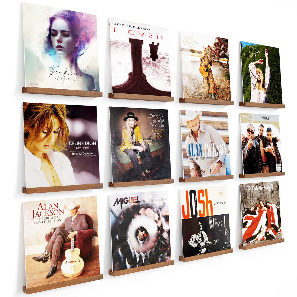 8 Packs Vinyl Record Storage, 12 inch Vinyl Record Stand Wall Mount Vinyl Record Holder（White）