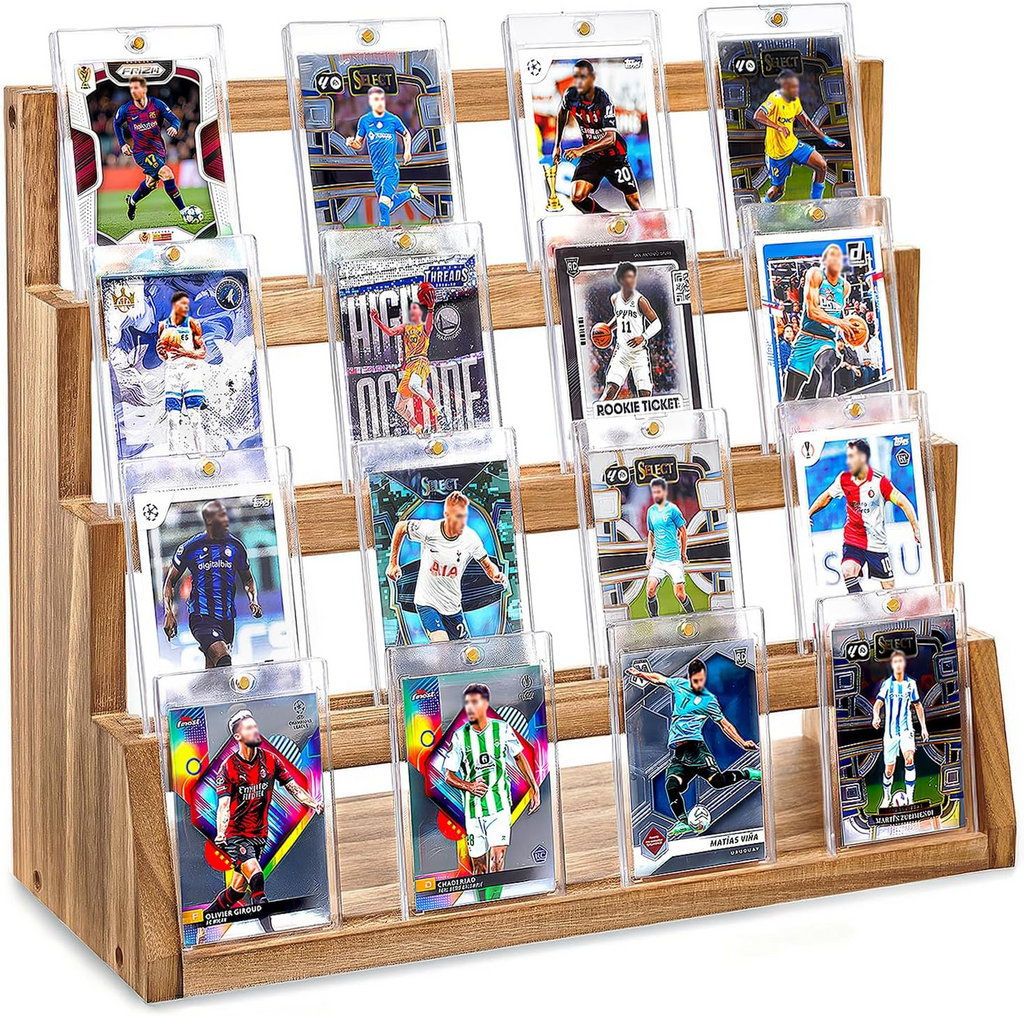 4-Tier Trading Card Display Rustic Brown