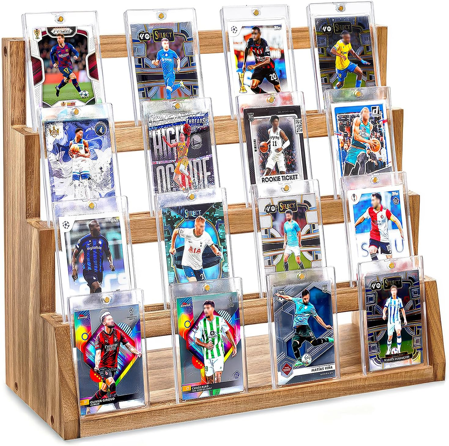 4-Tier Trading Card Display Rustic Brown