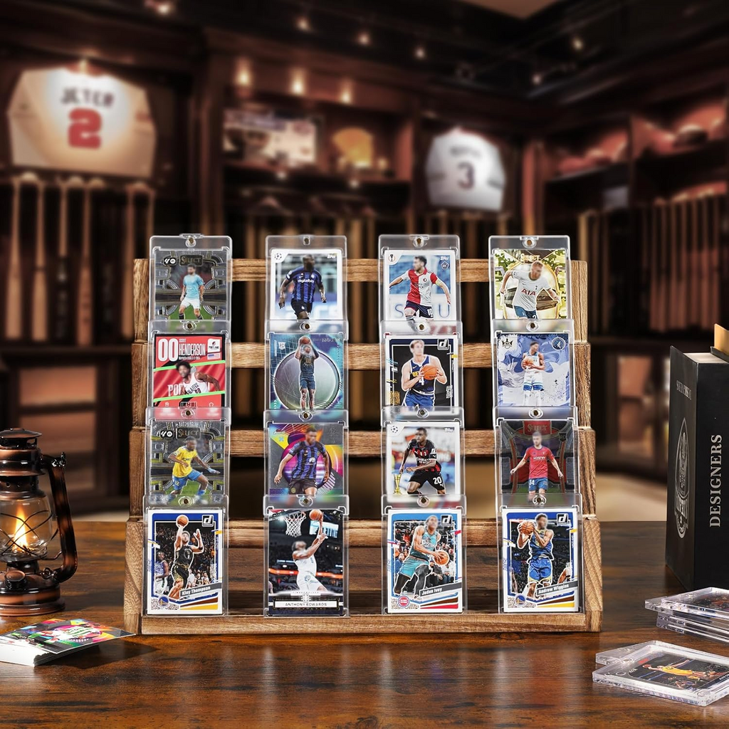 4-Tier Trading Card Display Rustic Brown