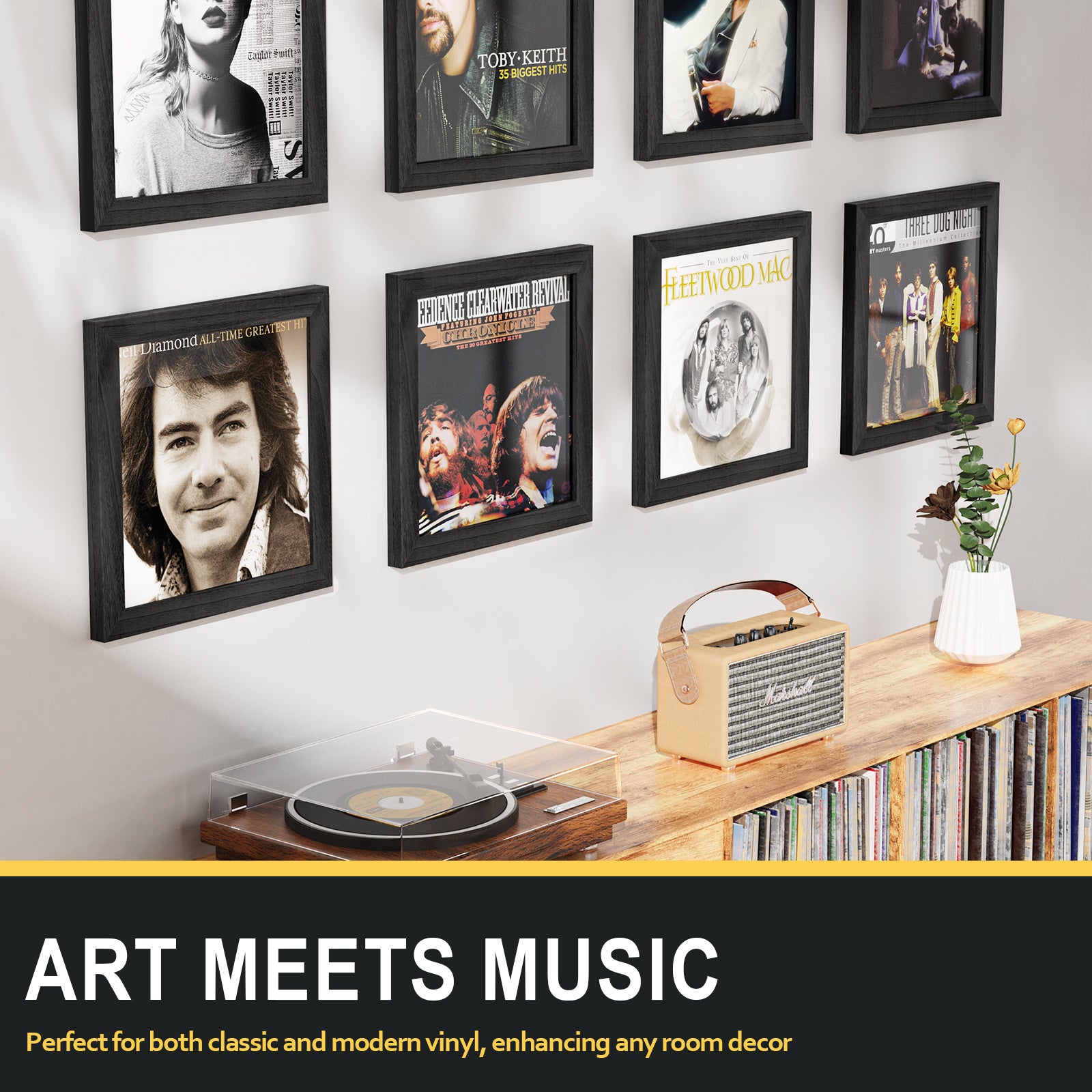 Honiway 3-Pack Album Frames for Vinyl Records Display