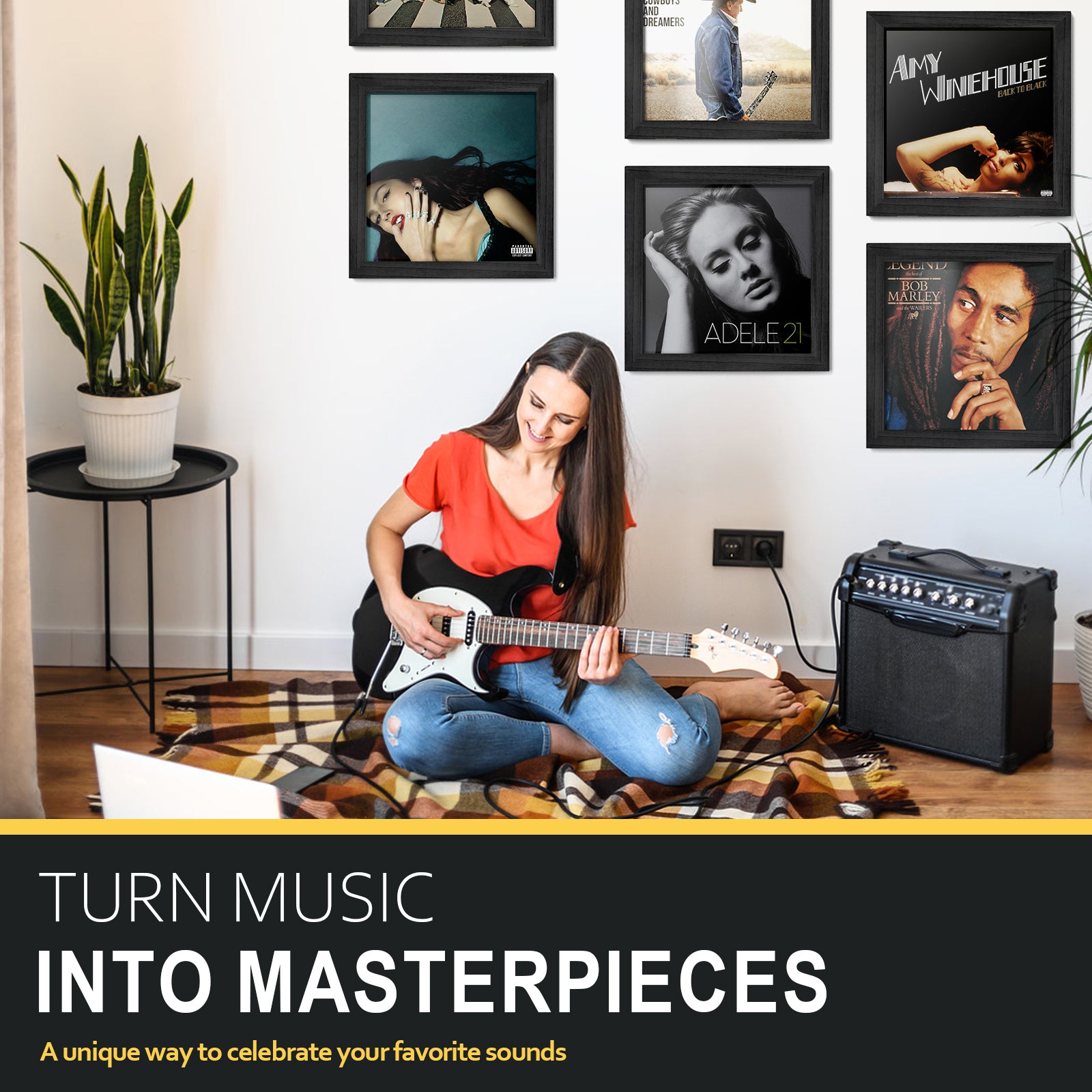 Honiway 3-Pack Album Frames for Vinyl Records Display