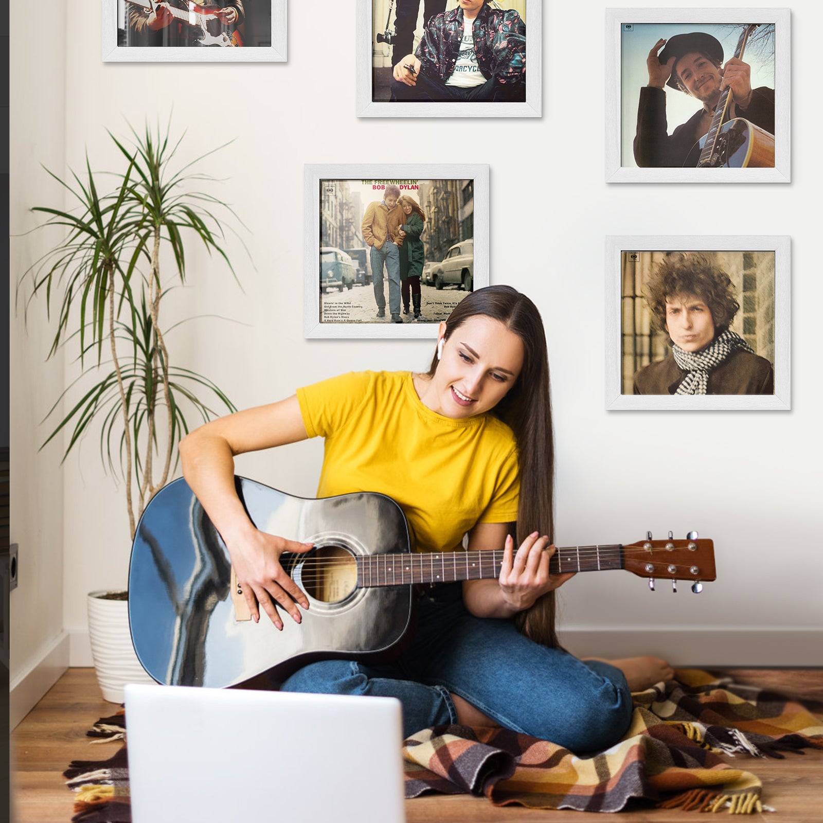 4 Pack Vinyl Record Frame White