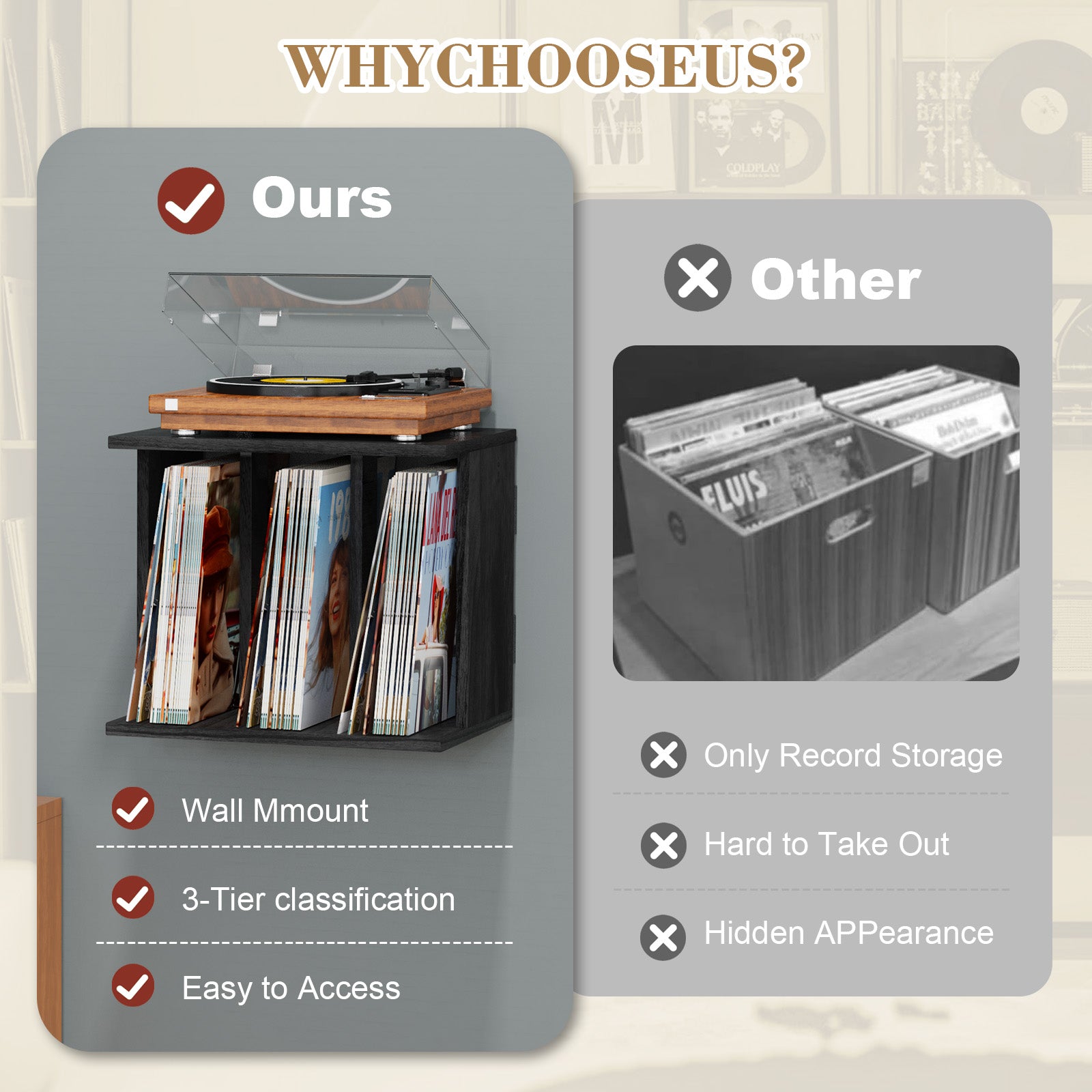 Honiway Vinyl Record Holder