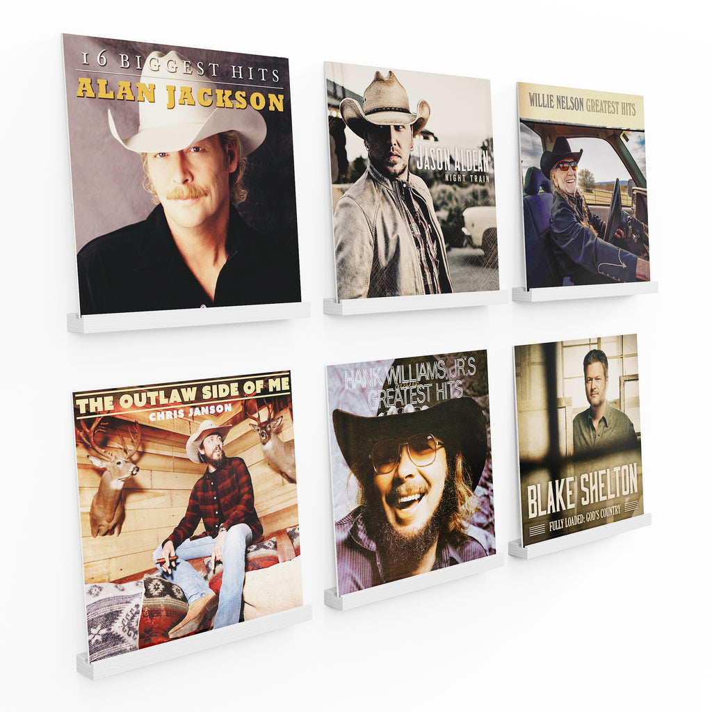8 Packs Vinyl Record Storage, 12 inch Vinyl Record Stand Wall Mount Vinyl Record Holder（White）