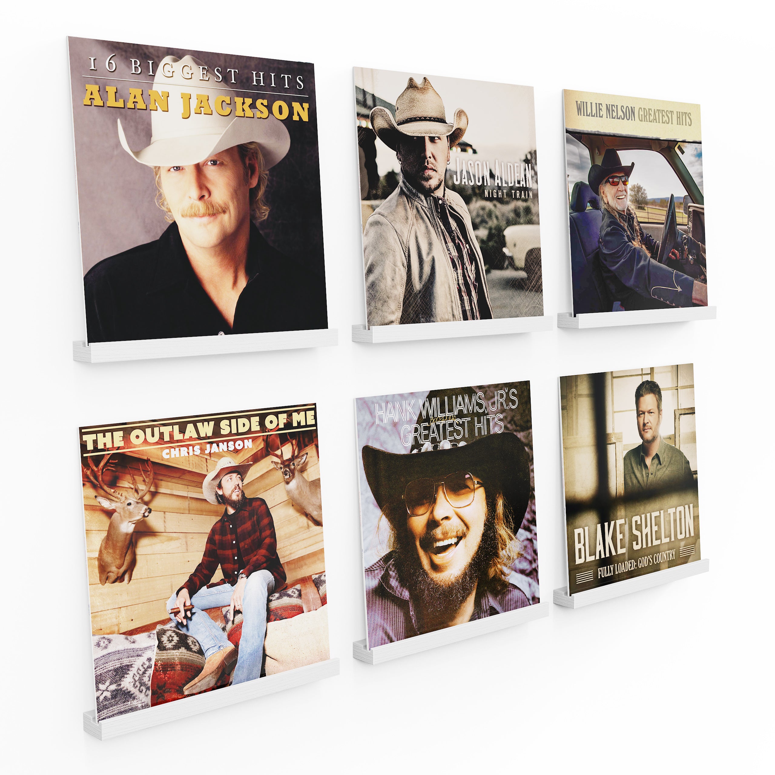 8 Packs Vinyl Record Storage, 12 inch Vinyl Record Stand Wall Mount Vinyl Record Holder（White）