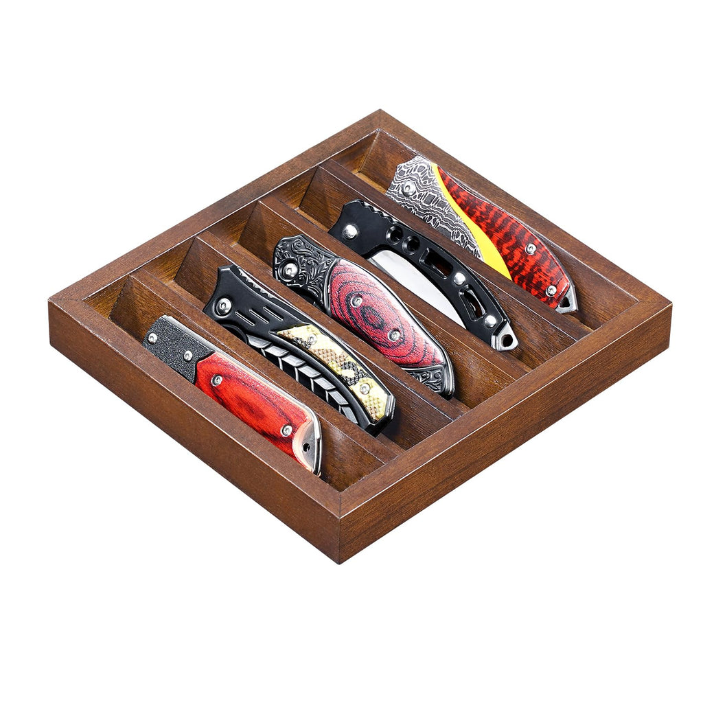 1 Pack Knife Display Case Walnut