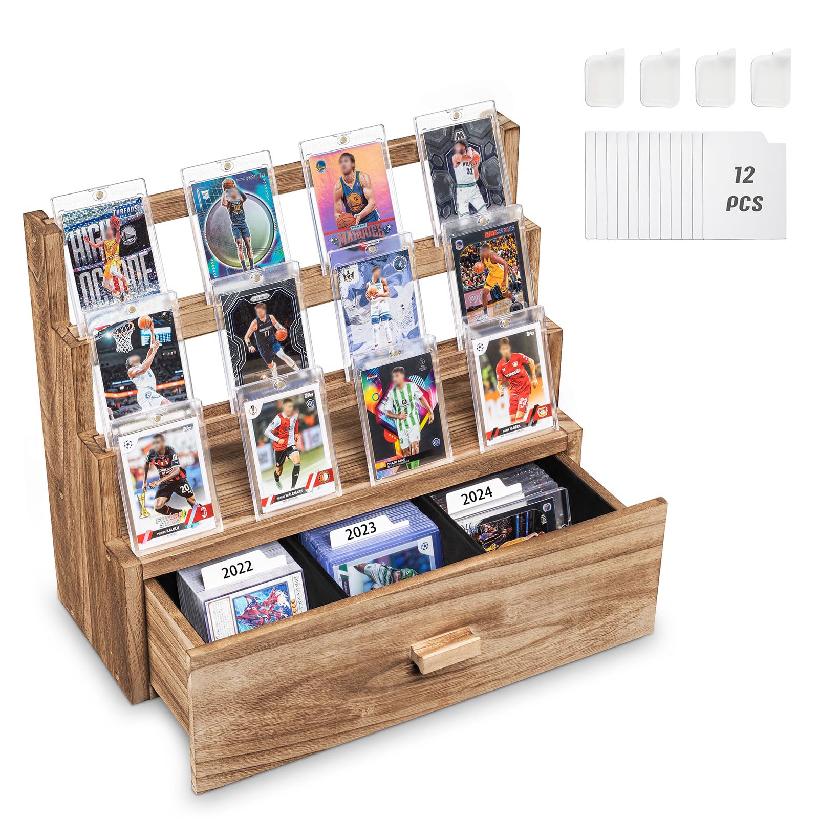 3-Tier Trading Card Storage Rustic Brown
