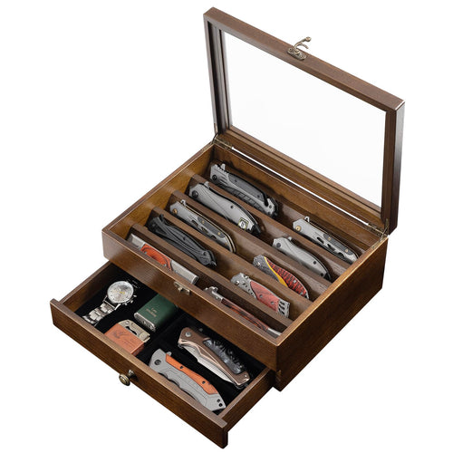 2-Layer Wooden Pocket Knife Case