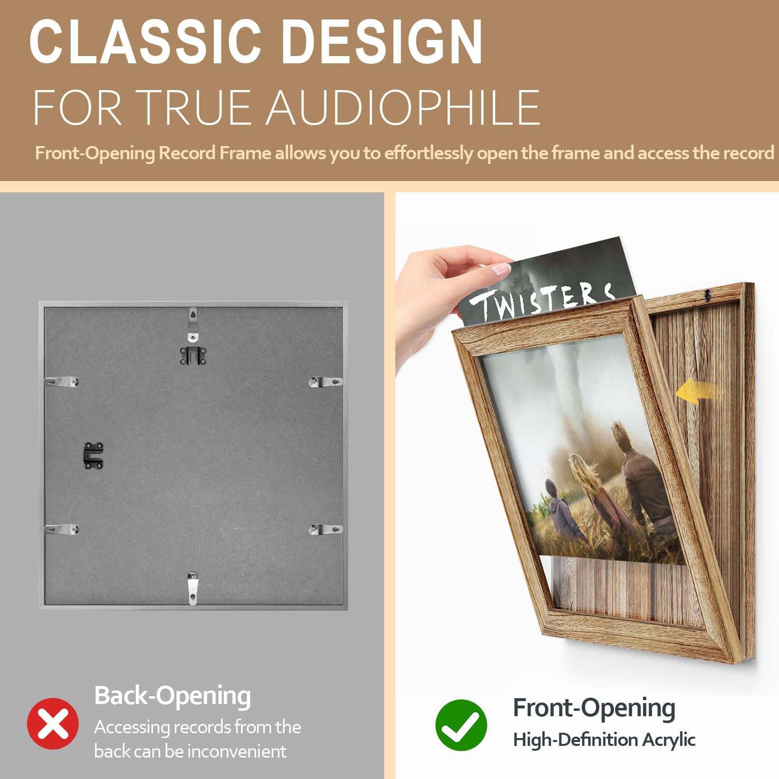 3-Pack Album Frames Rustic Brown