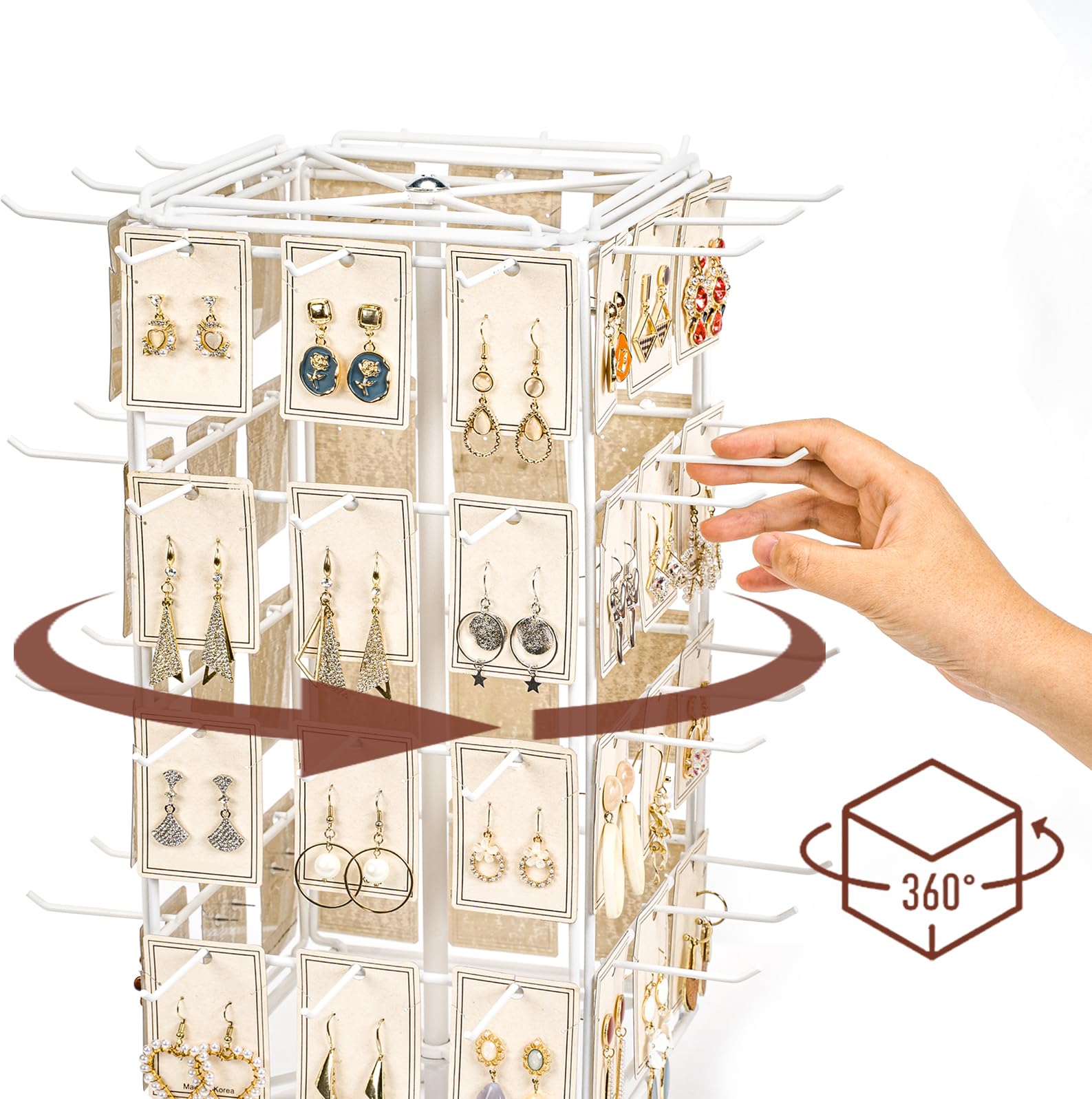 Rotating Earring Display Stands White