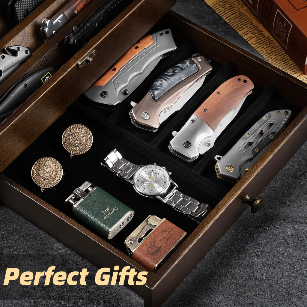 2-Layer Wooden Pocket Knife Case