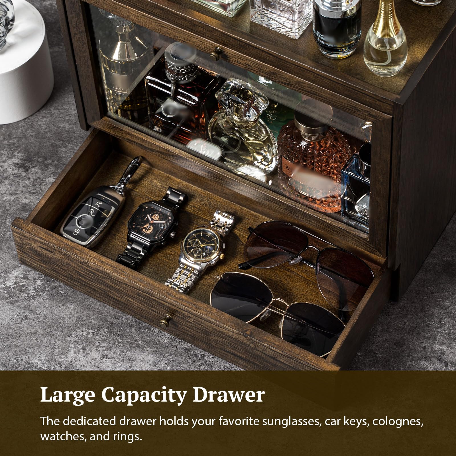 Cologne Organizer for Men, Light Gray