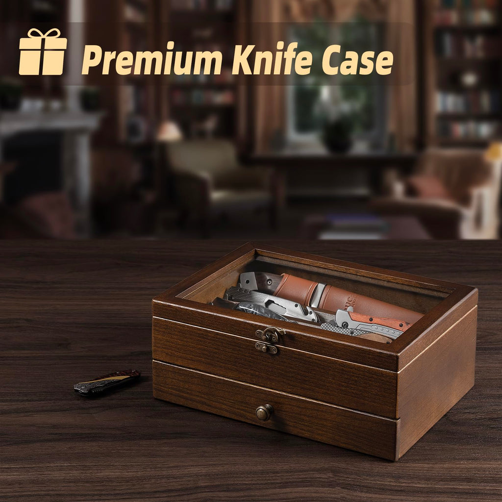 2-Layer Wooden Pocket Knife Case