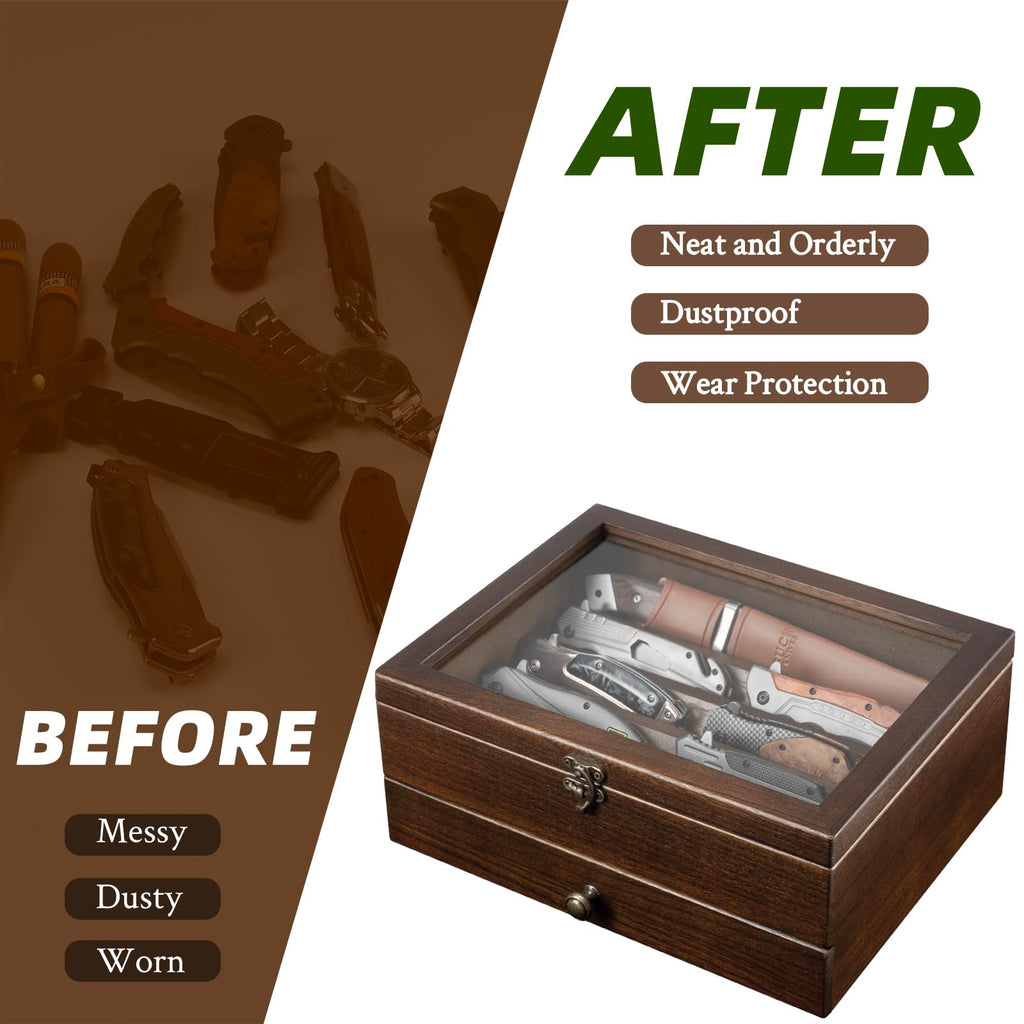 2-Layer Wooden Pocket Knife Case