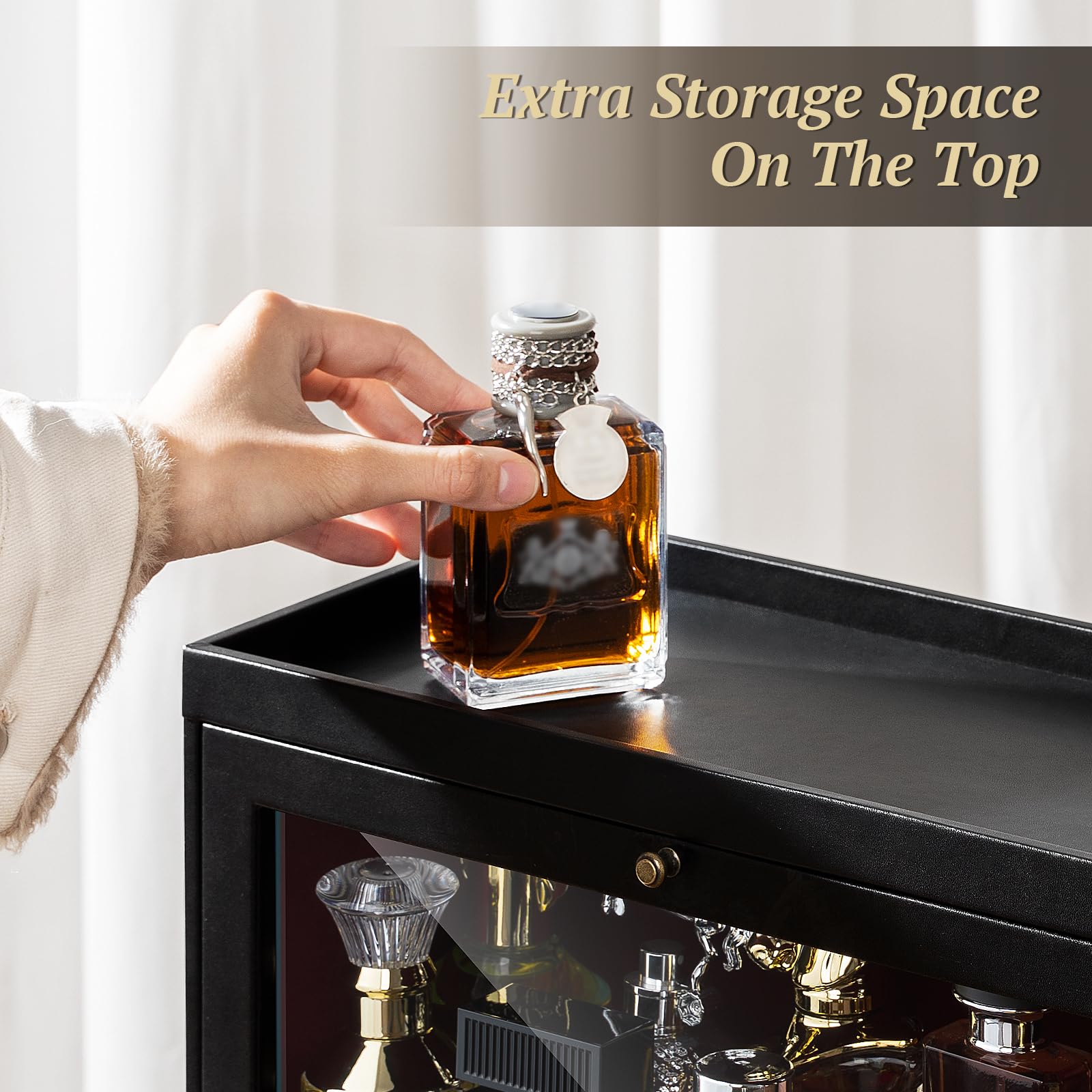 Leather Perfumes Organizer for Men black