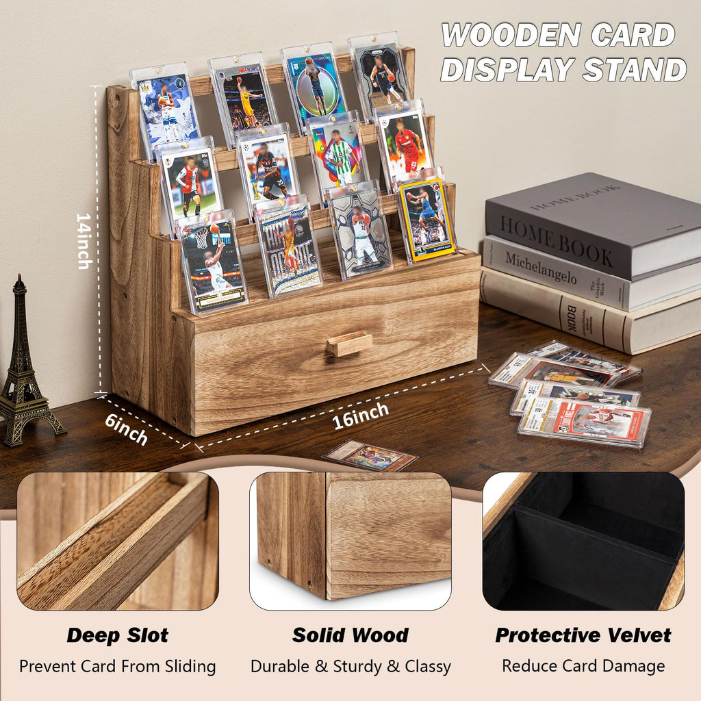 3-Tier Trading Card Storage Rustic Brown