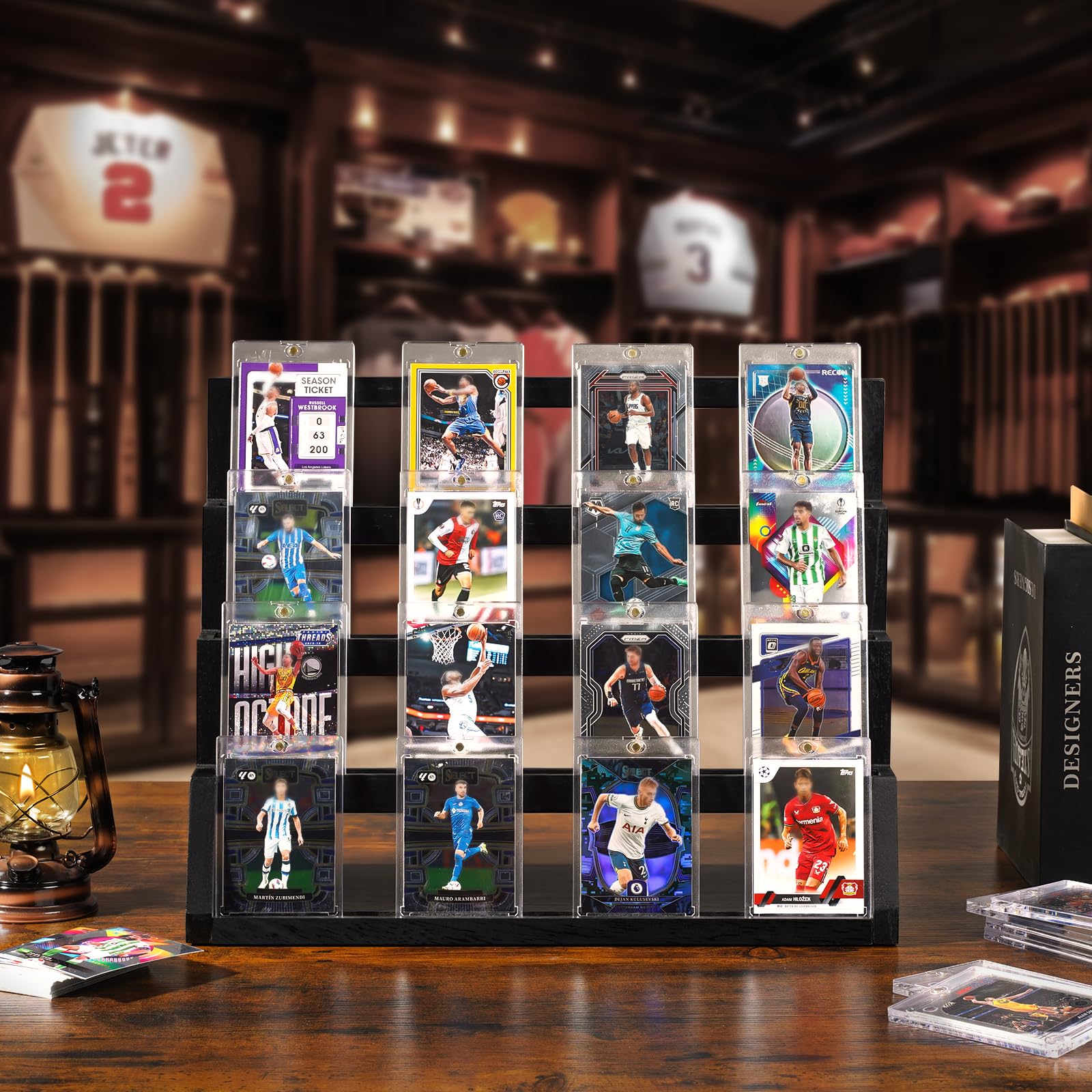4-Tier Trading Card Display Black