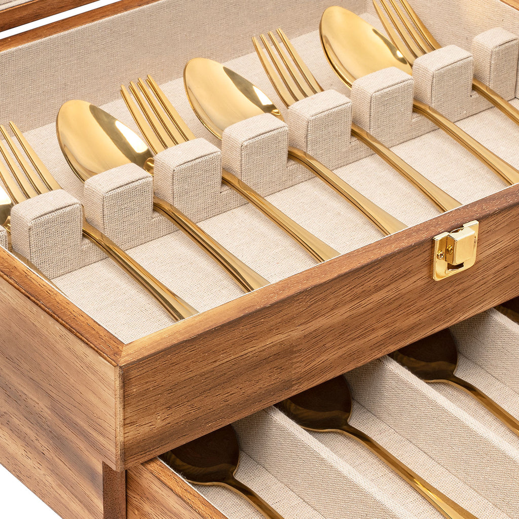 2-Layer Wooden Silverware,Wood