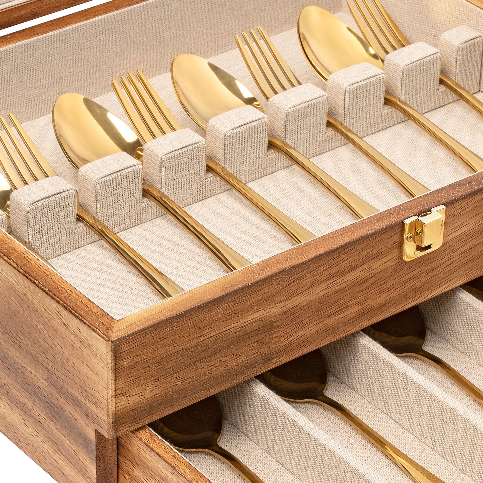 2-Layer Wooden Silverware,Wood