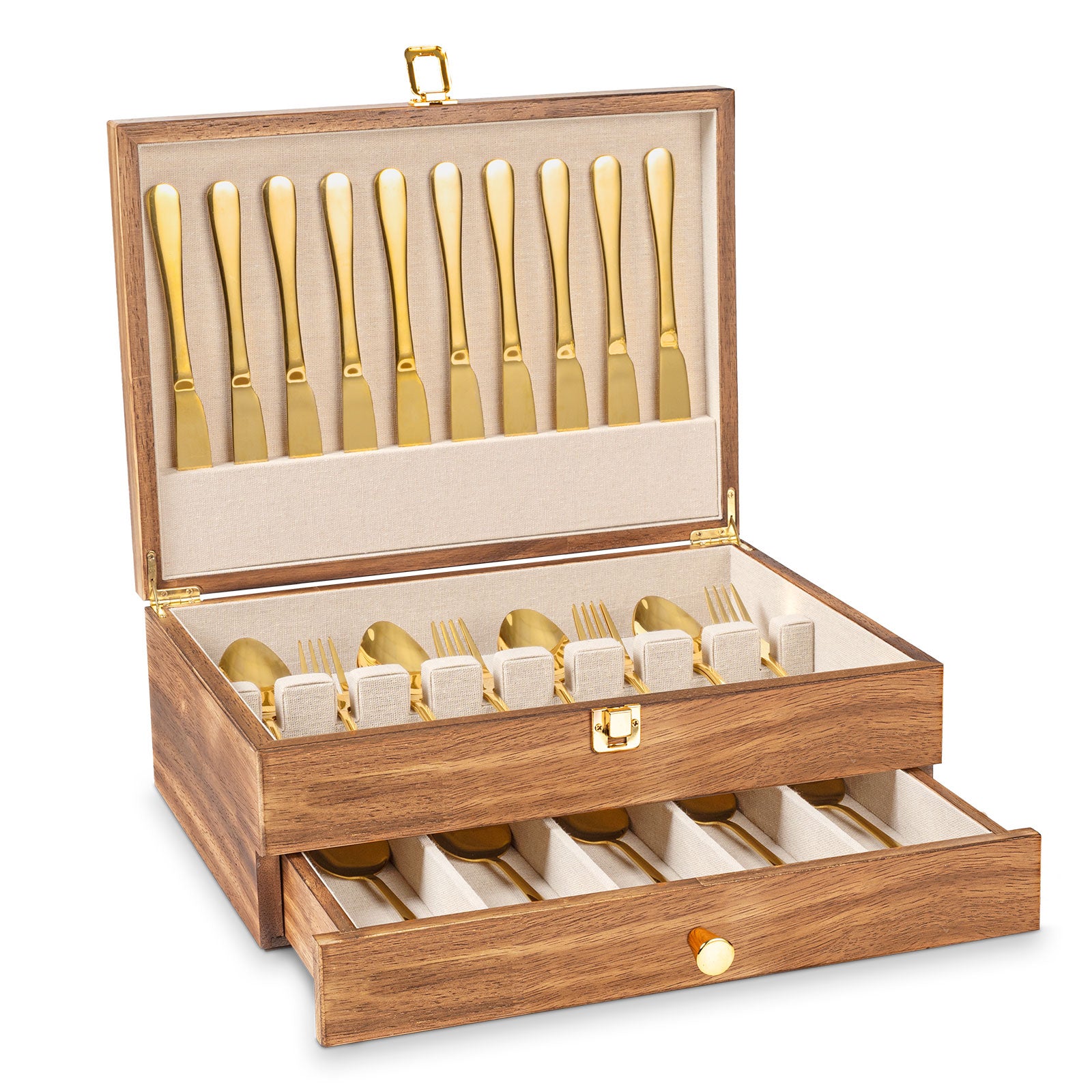 2-Layer Wooden Silverware,Wood